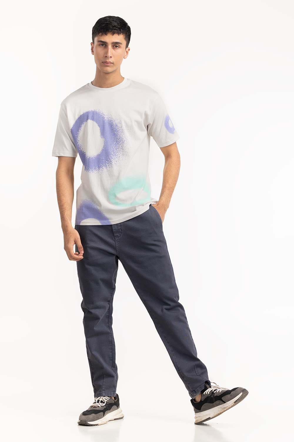 Grey Printed T-Shirt 224-113-027