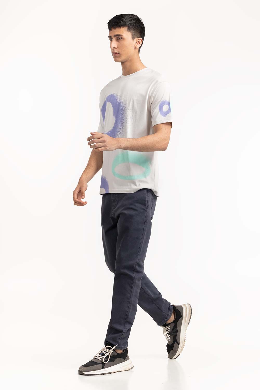 Grey Printed T-Shirt 224-113-027