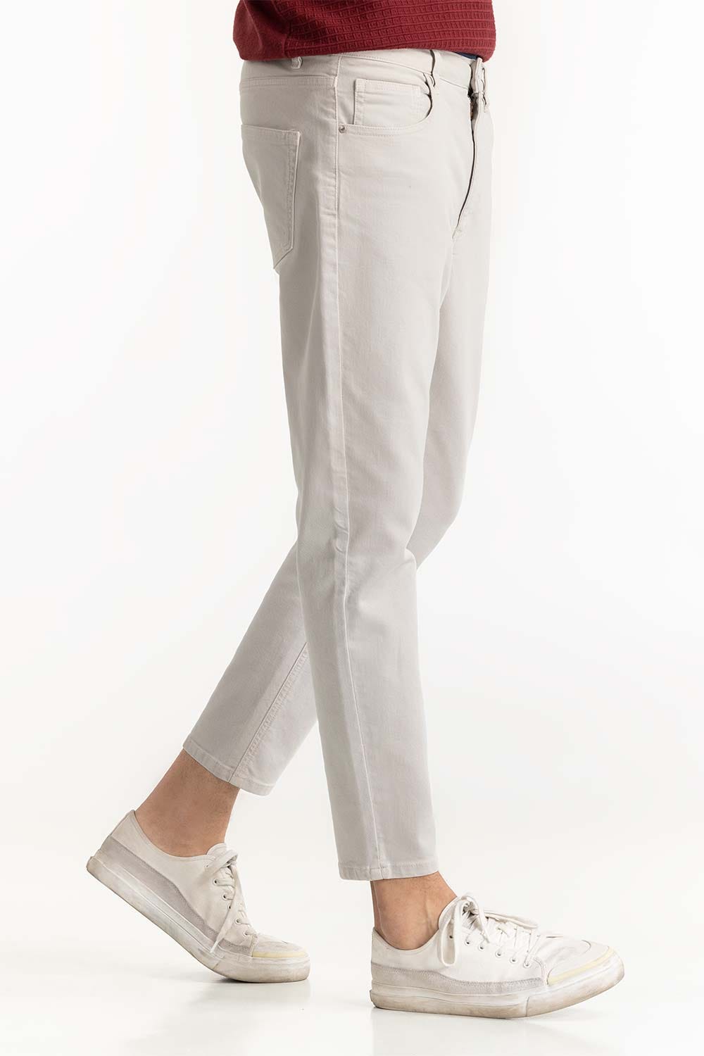 Grey Textured Faded Trouser 224-120 -300