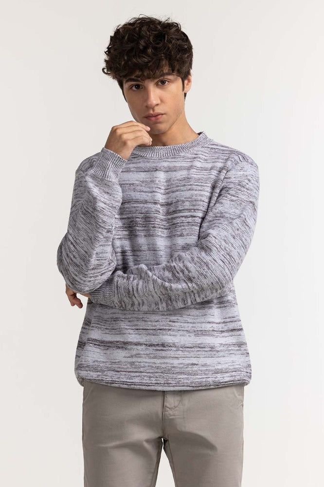 Grey Textured Fashion Sweater MN-SWT-WS23-083