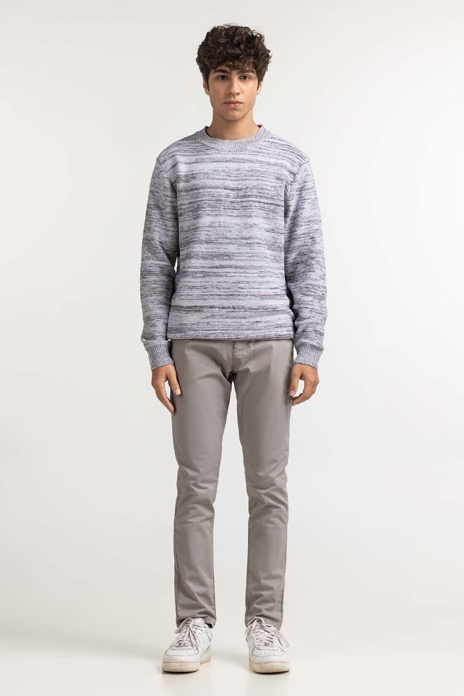 Grey Textured Fashion Sweater MN-SWT-WS23-083