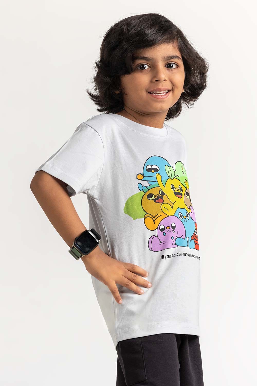 Grey Toddler Boy Knit Printed Tee TB-TS-SS24-012