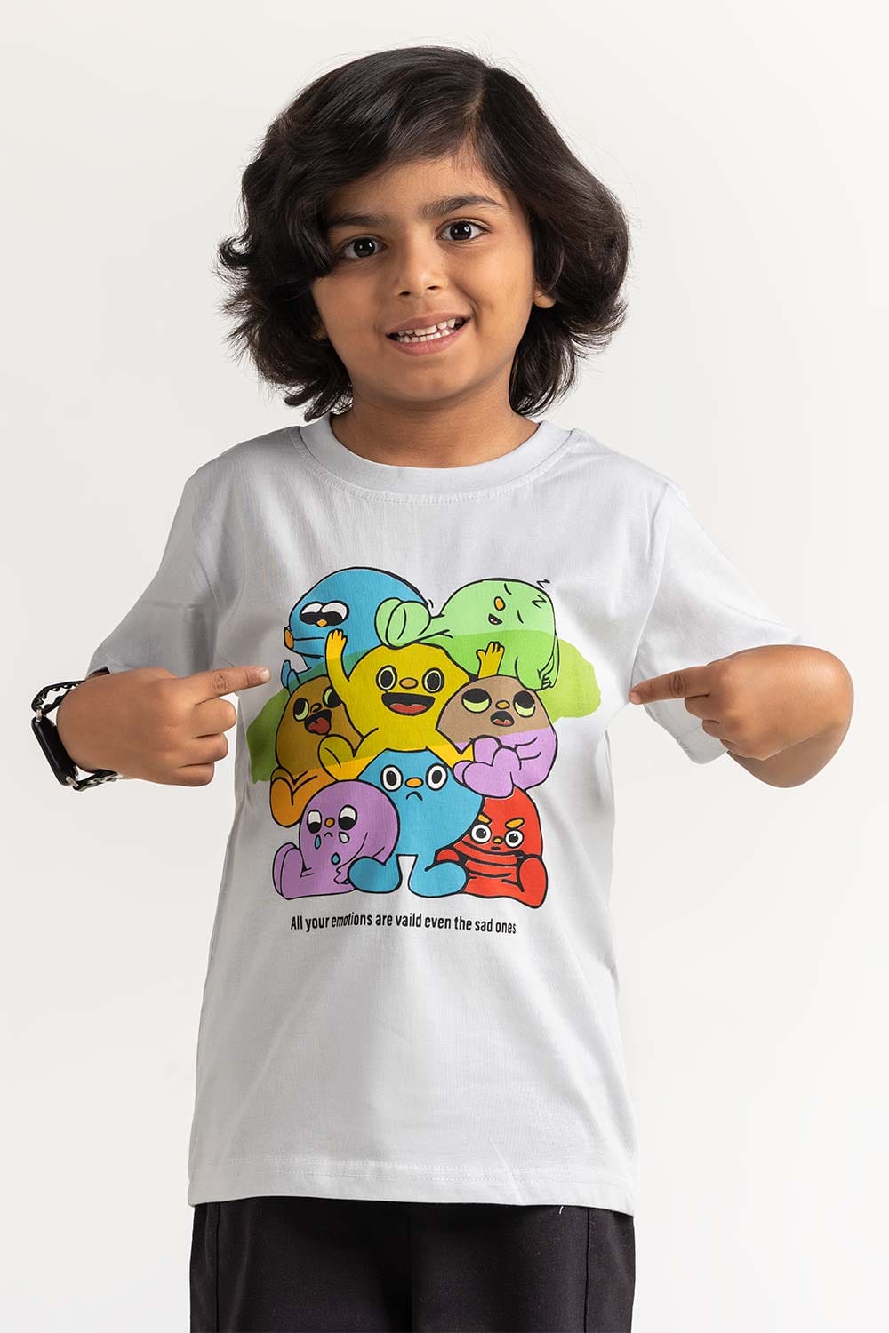 Grey Toddler Boy Knit Printed Tee TB-TS-SS24-012