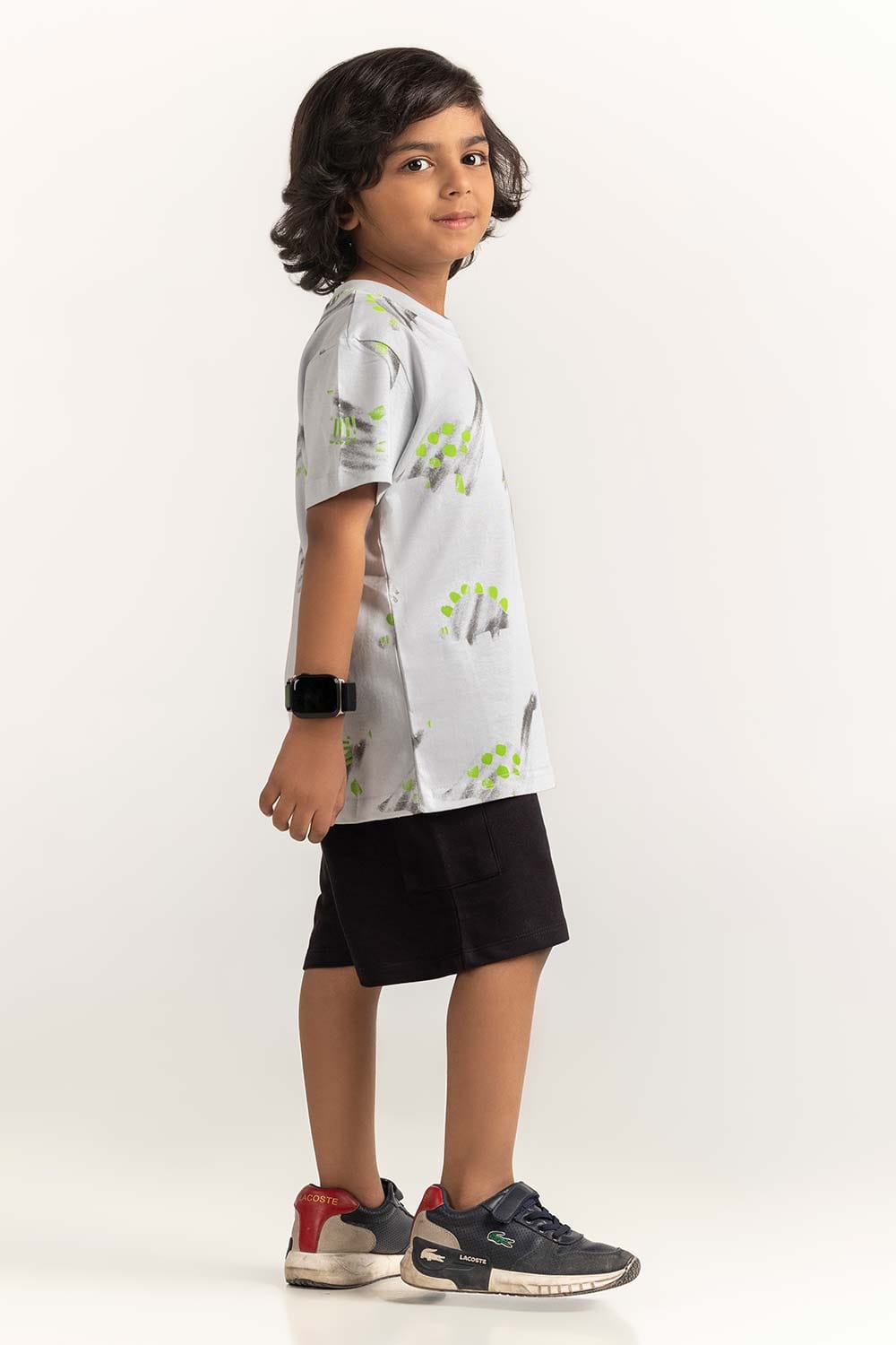 Grey Toddler Boy Knit Printed Tee TB-TS-SS24-044