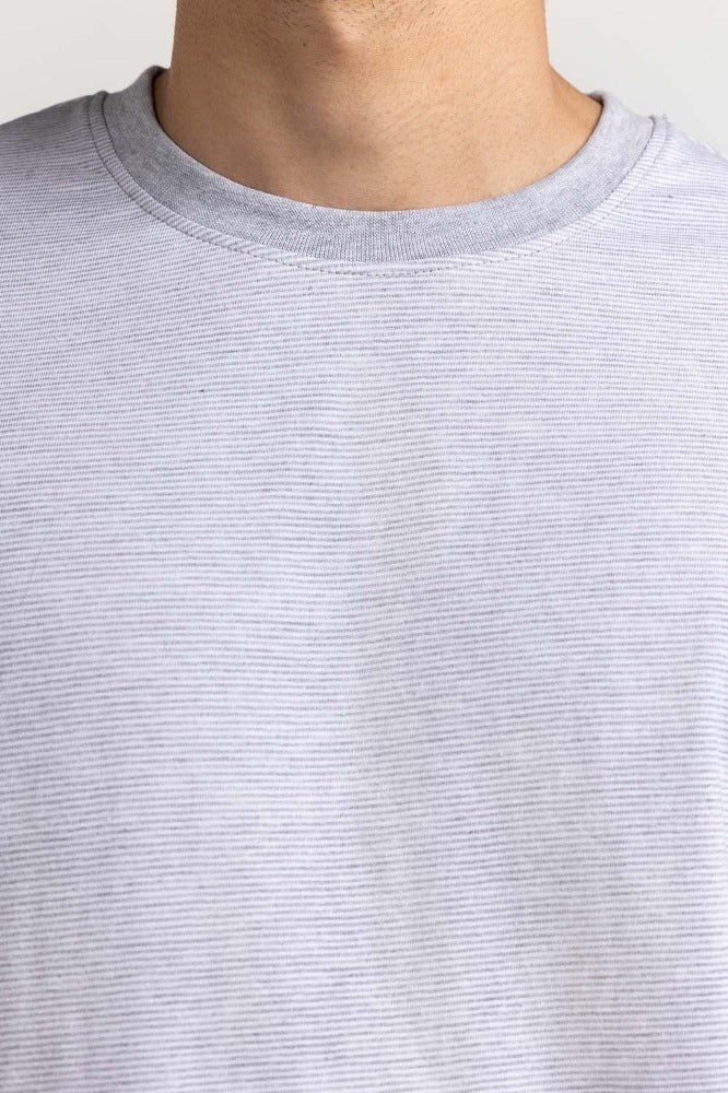 Grey White Striped Tee TS-CNSJ24-096