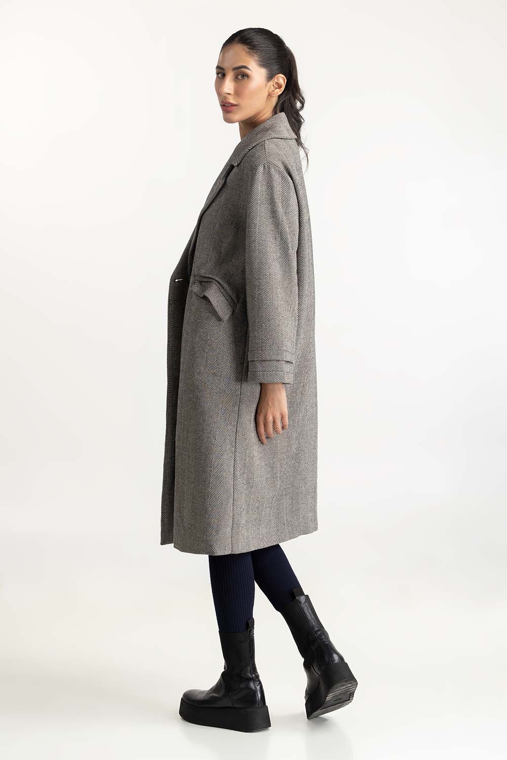 Tweed Long Coat 224-210-024