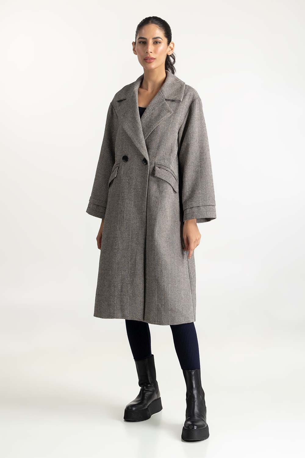 Tweed Long Coat 224-210-024