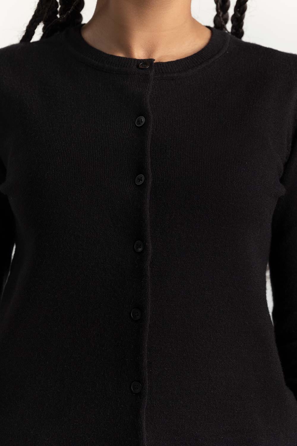 Black Button Down Cardigan 224-211-070