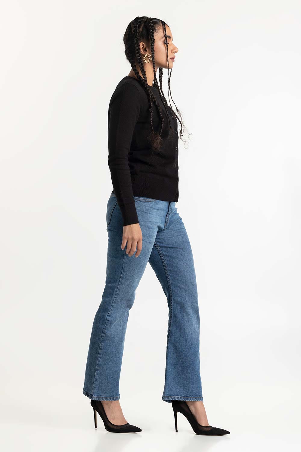 Black Button Down Cardigan 224-211-070