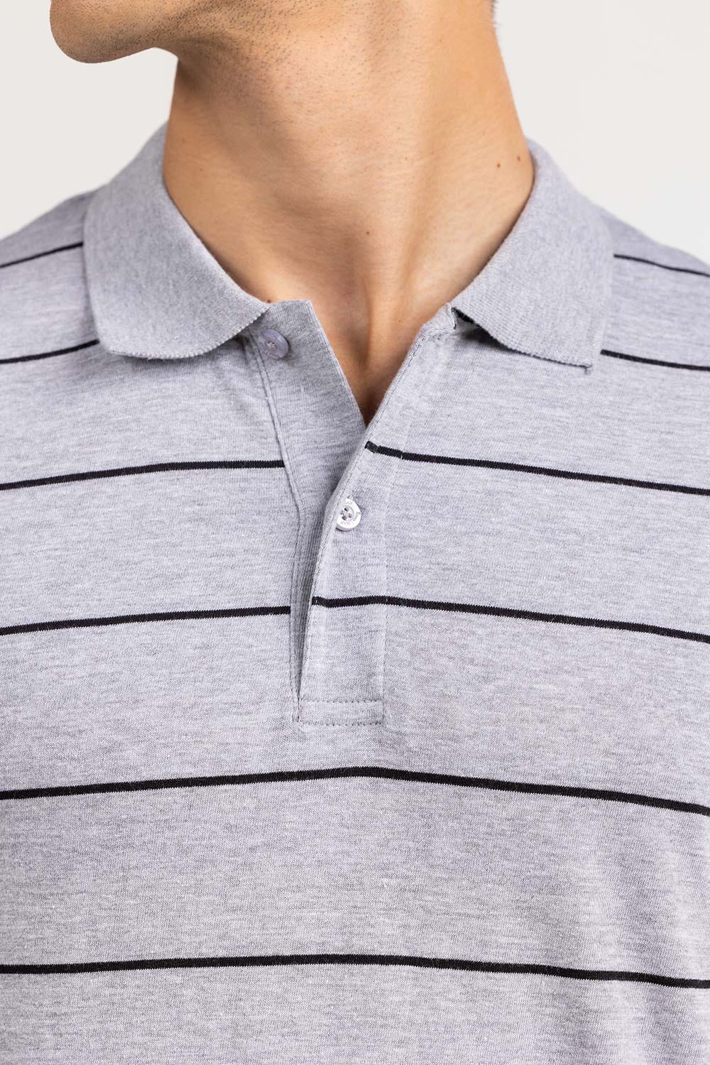 Grey Yarn Dyed Polo SJP-YD-D085