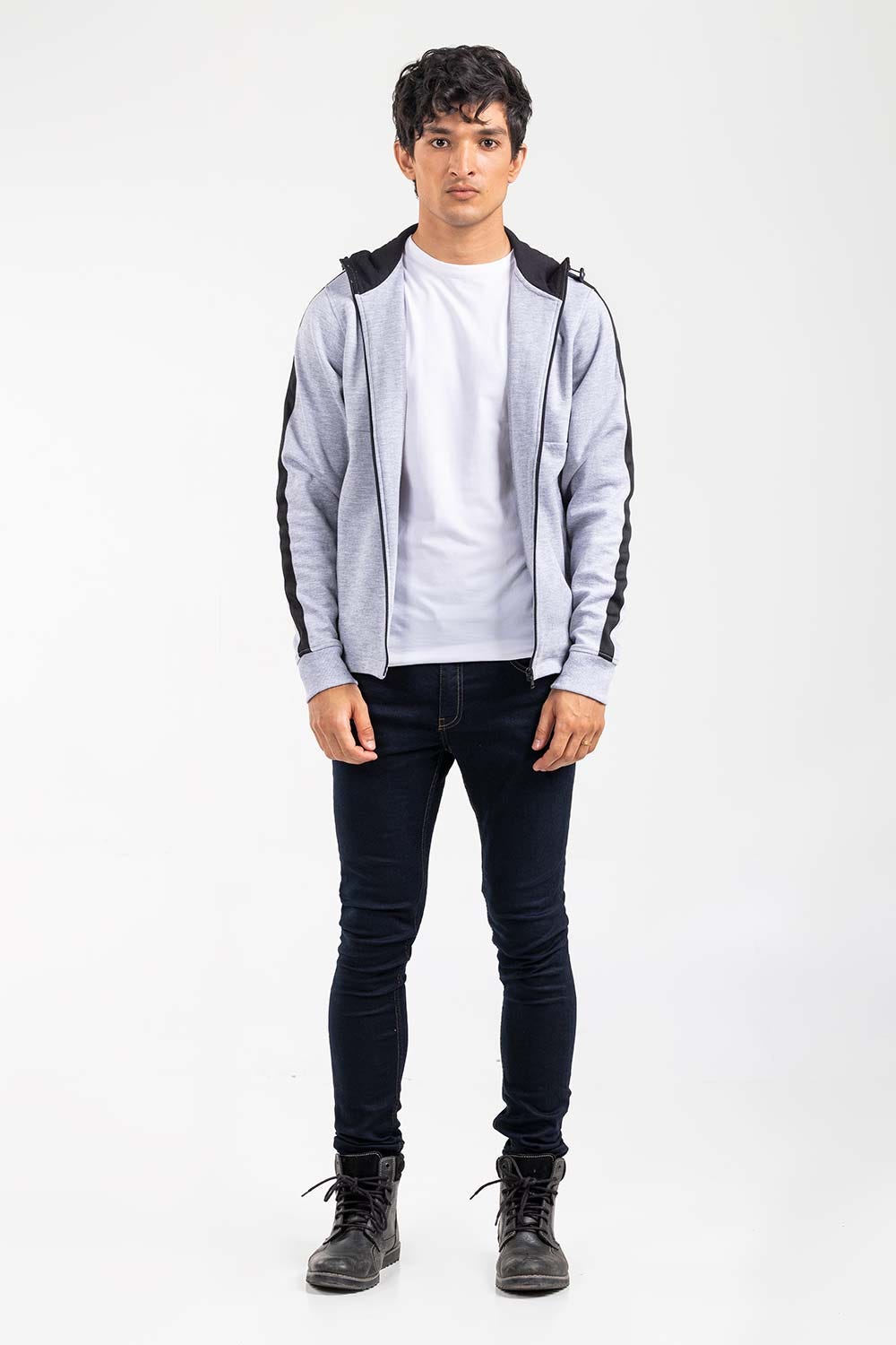 Grey Zipper Hoddie JKT-HZJ-D46-01