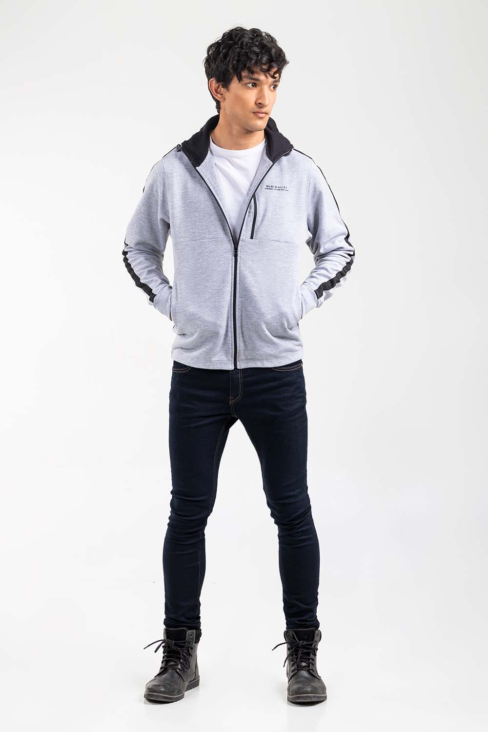 Grey Zipper Hoddie JKT-HZJ-D46-01