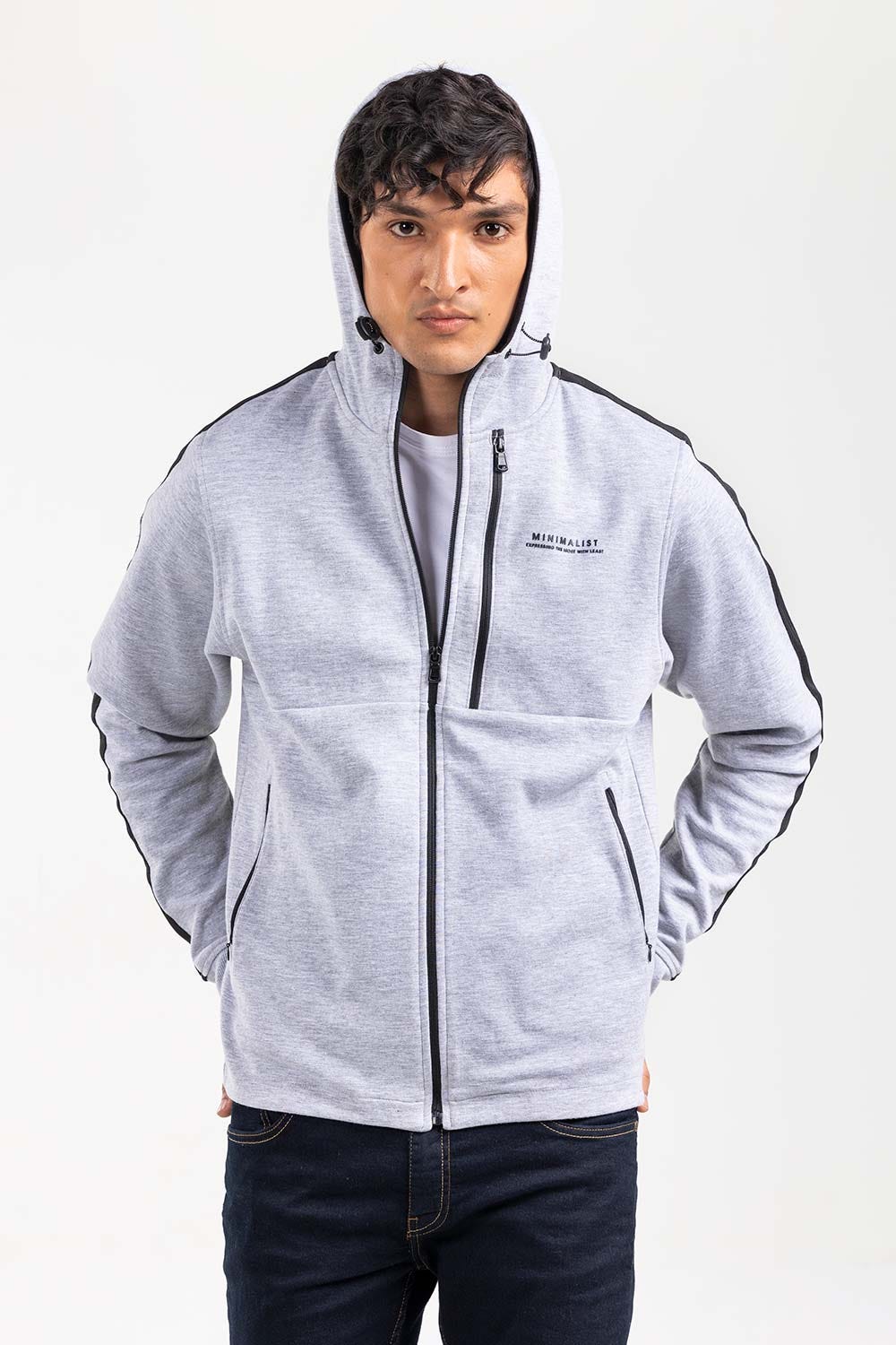 Grey Zipper Hoddie JKT-HZJ-D46-01