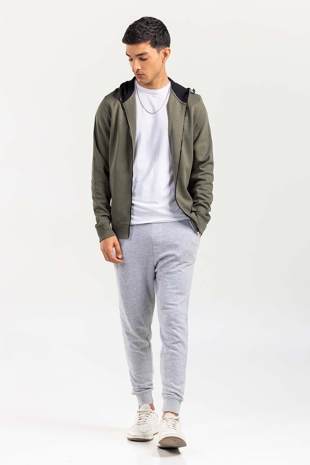 Grey Zipper Hoddie JKT-HZJ-D49-01