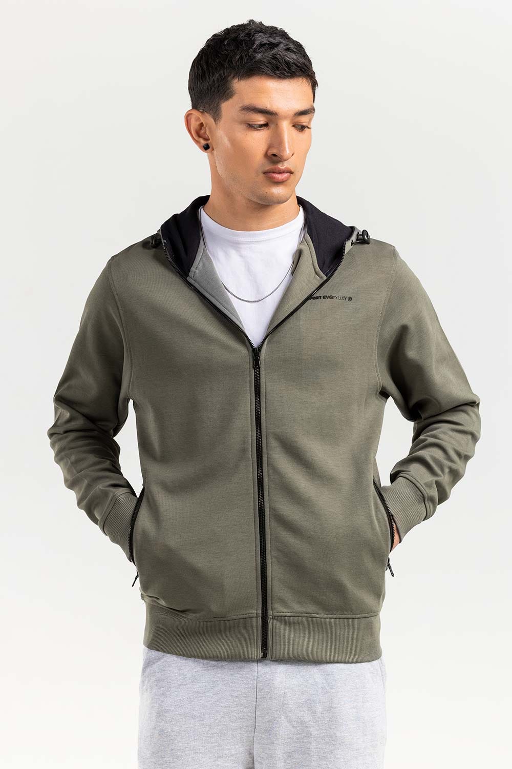 Grey Zipper Hoddie JKT-HZJ-D49-01
