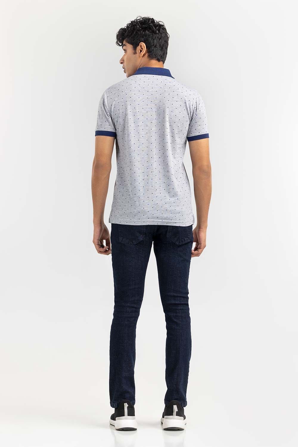 Heather Grey Fashion Printed Polo PS-FPK22-005