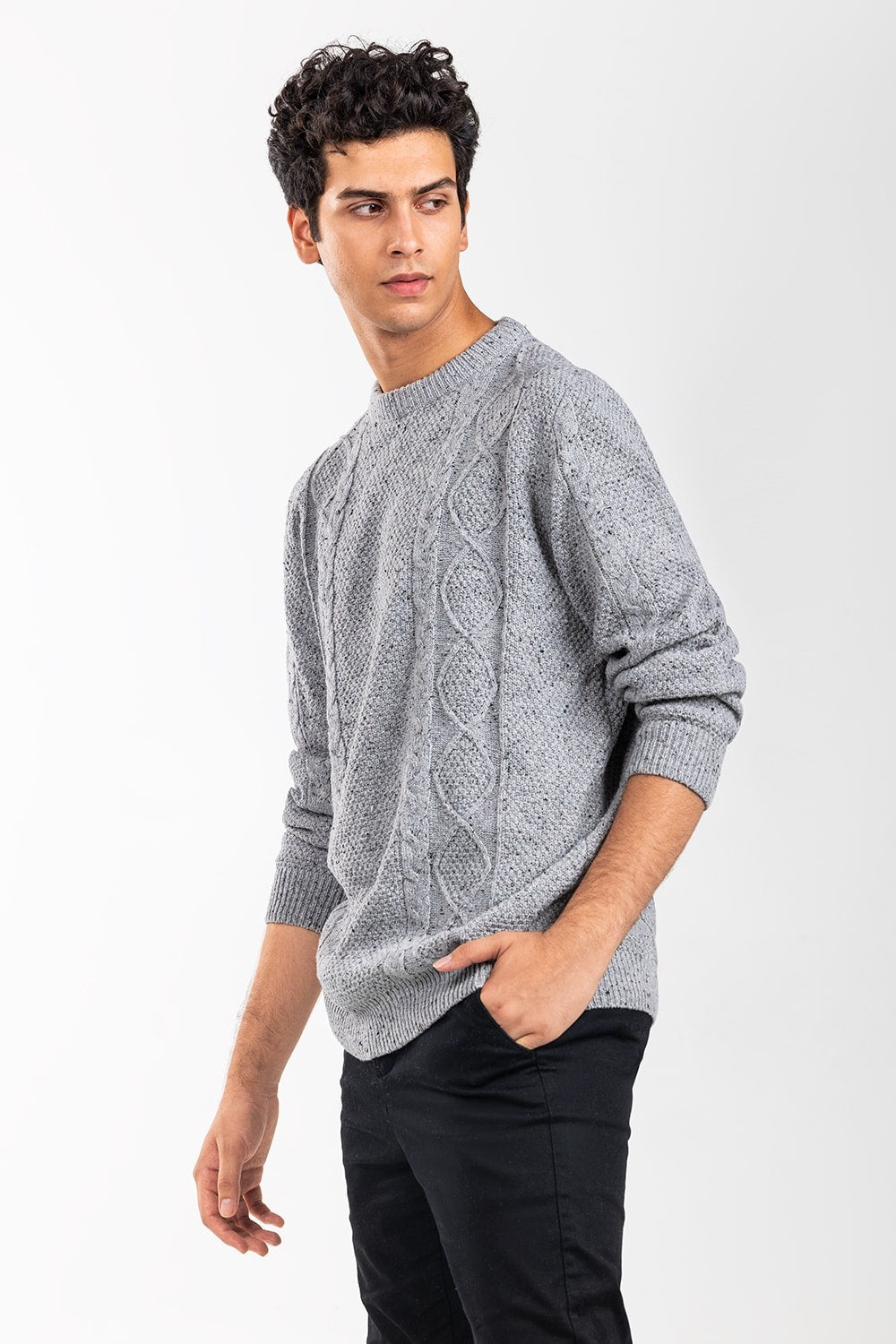 Grey Fashion Sweater FS-SWT-ACR-FD-408-01