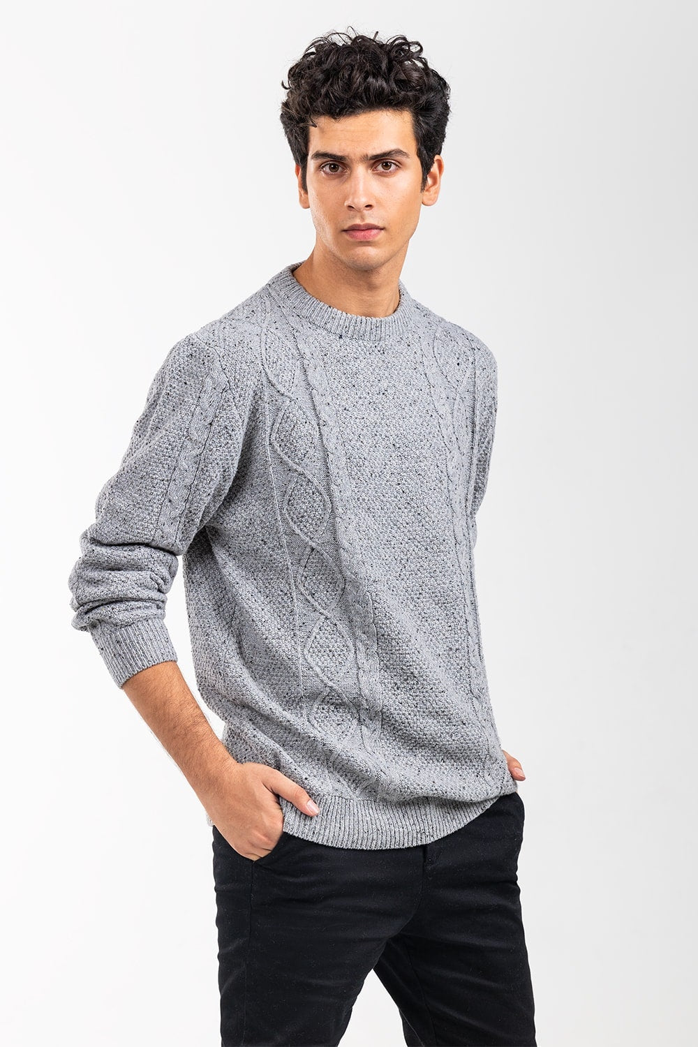 Grey Fashion Sweater FS-SWT-ACR-FD-408-01