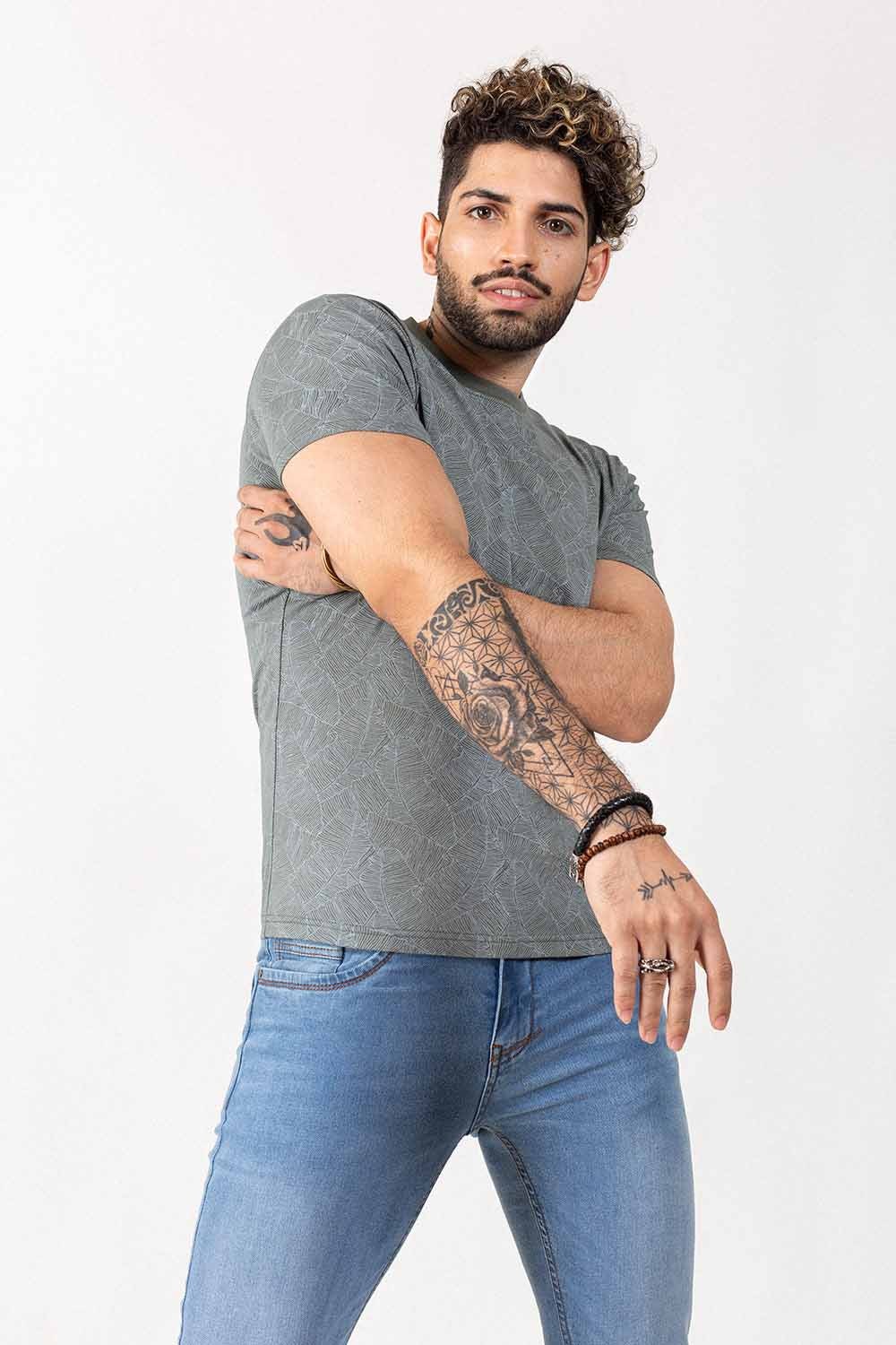 Ash Grey Printed T-shirt JCN-PRINT-06-02