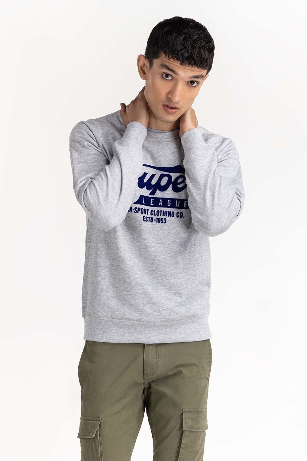 Heather Grey Basic Mock Neck Sweat Shirt SWS-F22-023