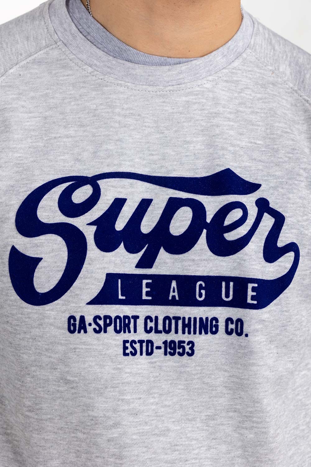 Heather Grey Basic Mock Neck Sweat Shirt SWS-F22-023