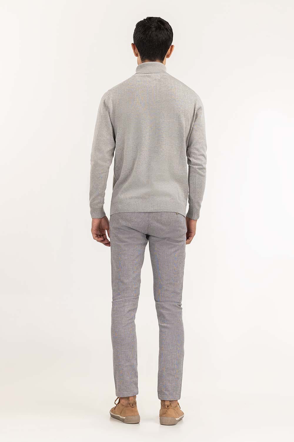 Heather Grey Basic Turtleneck Sweater SWT-BFSTN-22-004