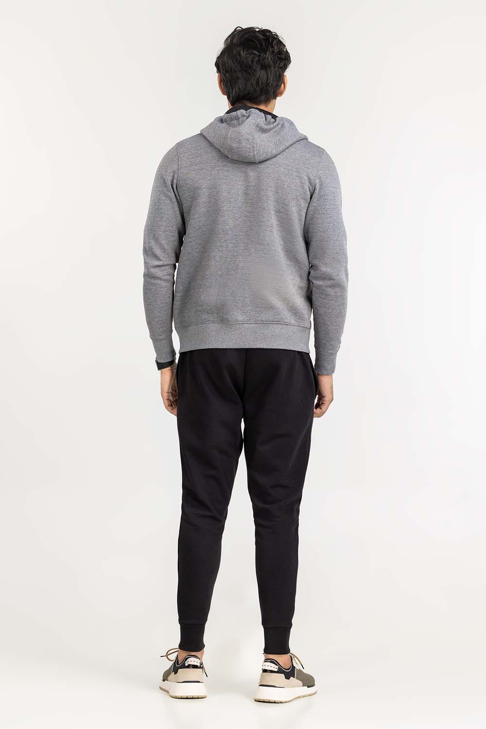 Heather Grey Basic Zipper Hoodie JKT-KNTHZ22-006