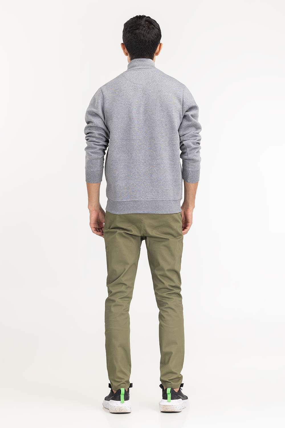 Heather Grey Basic Zipper JKT-KNTMNZ22-051