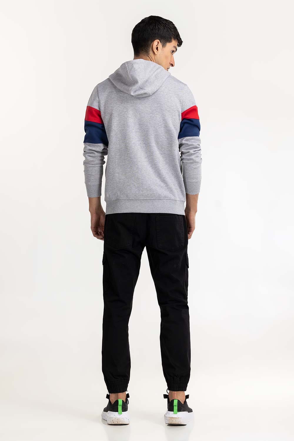 Heather Grey Color Block Zipper Hoodie JKT-KNTHZ22-010