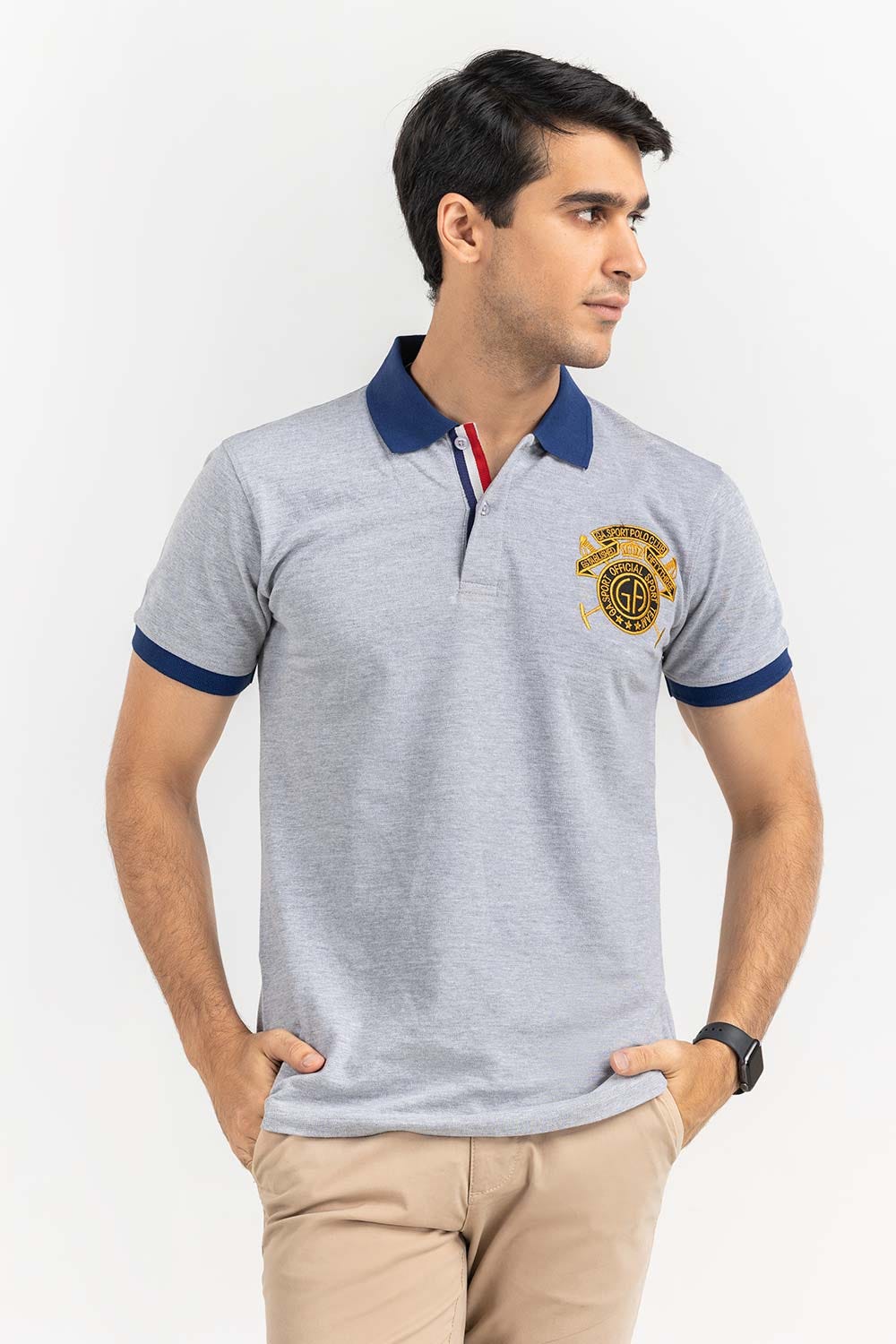 Heather Grey Fashion Polo PS-FPK22-026