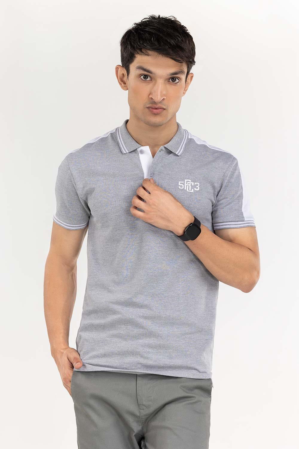 Heather Grey Fashion Polo PS-FPK22-050