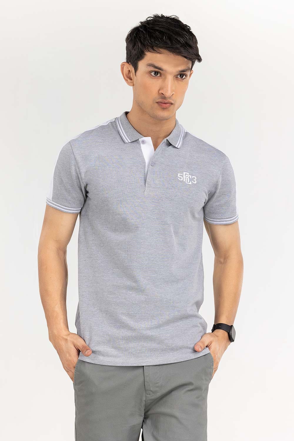 Heather Grey Fashion Polo PS-FPK22-050