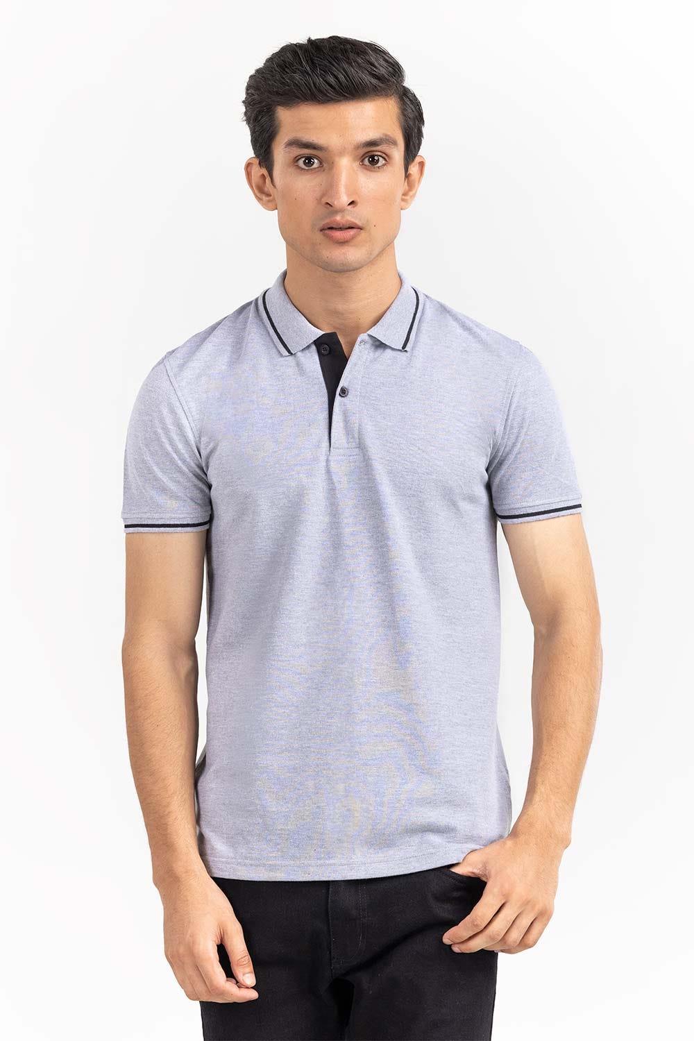 Heather Grey Fashion Polo PS-FPK22-052