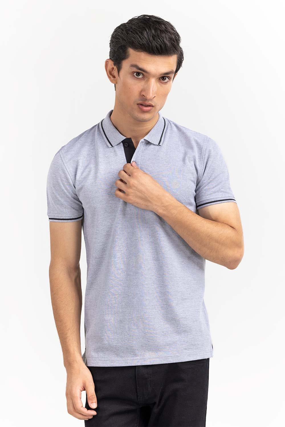 Heather Grey Fashion Polo PS-FPK22-052