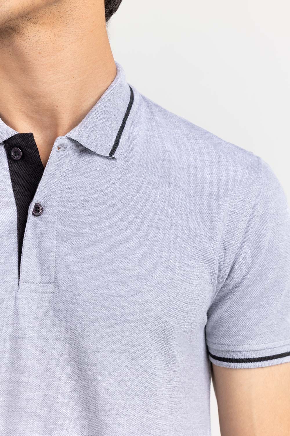 Heather Grey Fashion Polo PS-FPK22-052