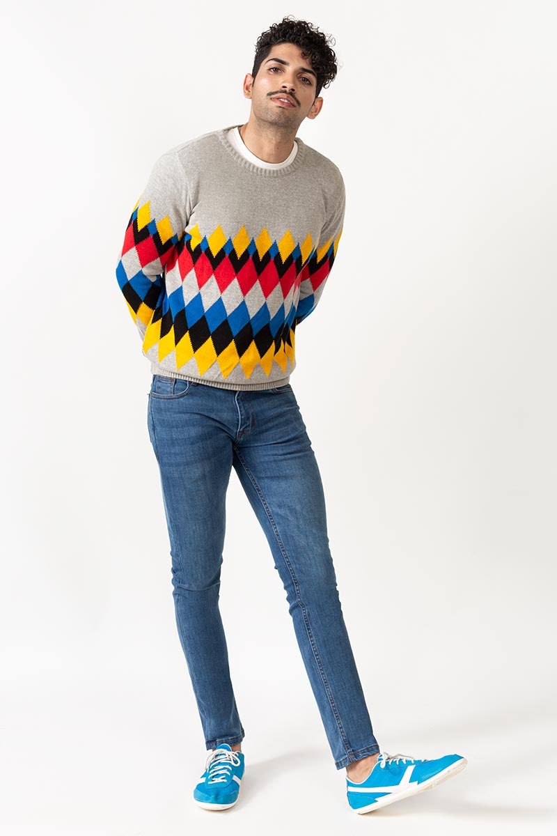 Heather Grey Fashion Sweater - FS-SWT-FD-156-01