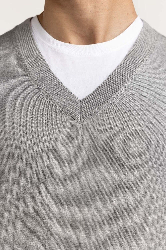 Heather Grey Fashion Sweater MN-SWT-WS23-181B