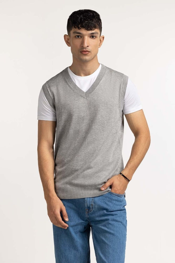 Heather Grey Fashion Sweater MN-SWT-WS23-181B