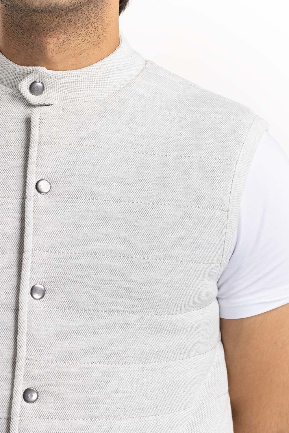 Heather Grey Knitted Gilet JKT-KNTVST22-026