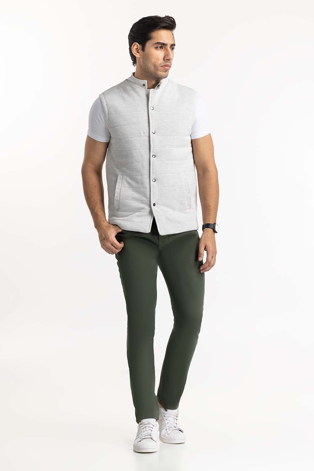 Heather Grey Knitted Gilet JKT-KNTVST22-026