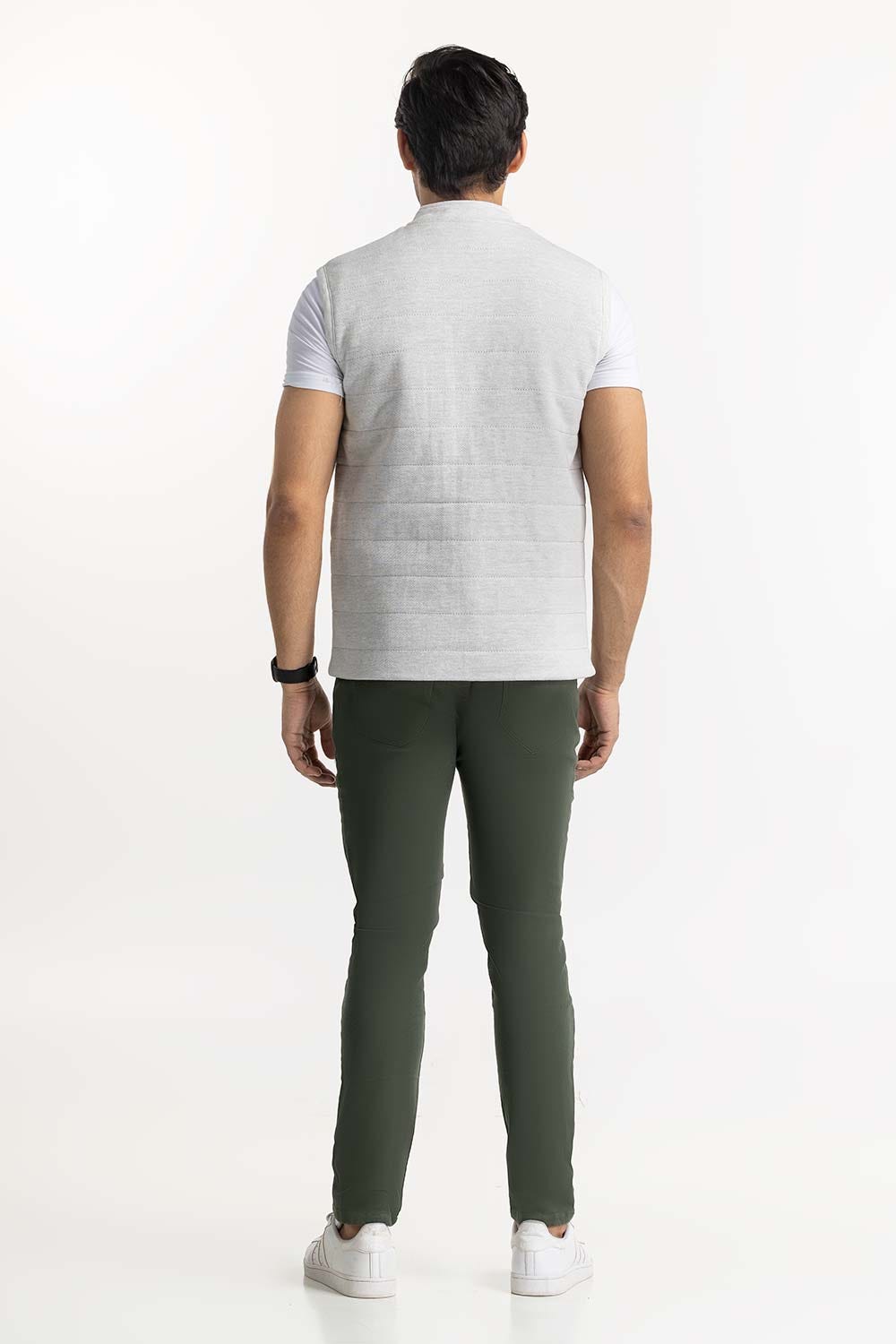 Heather Grey Knitted Gilet JKT-KNTVST22-026