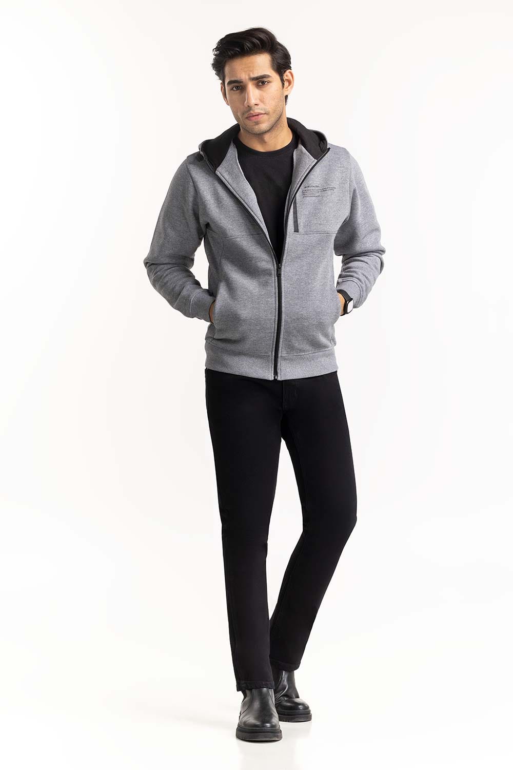 Heather Grey ZipUp Hoodie JKT-KNTHZ22-040