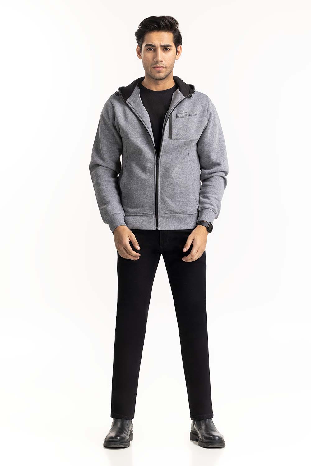 Heather Grey ZipUp Hoodie JKT-KNTHZ22-040