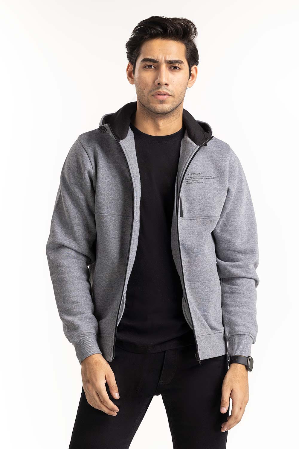 Heather Grey ZipUp Hoodie JKT-KNTHZ22-040