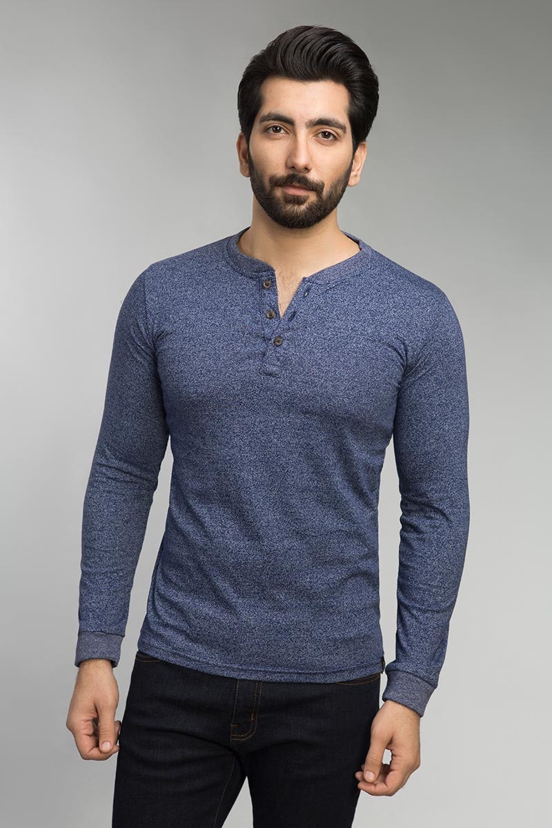 Navy Henley T-Shirt HEN-SIG-D10