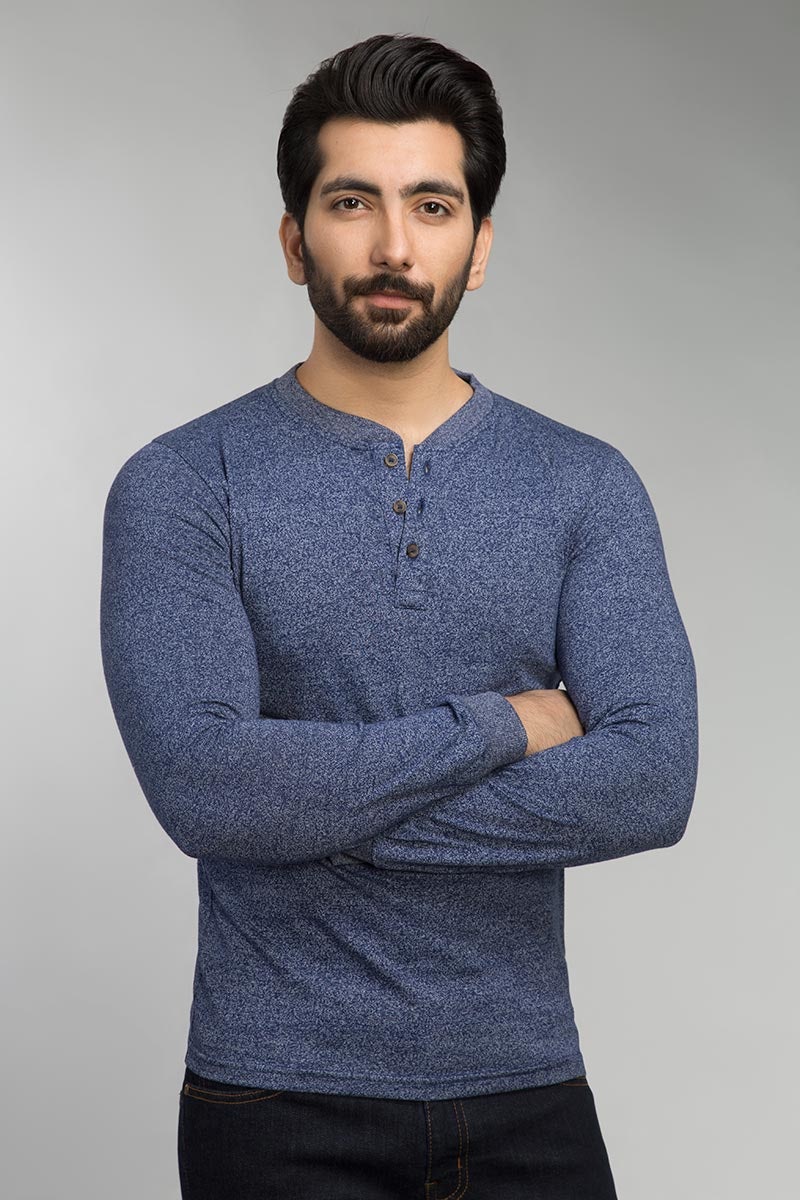 Navy Henley T-Shirt HEN-SIG-D10