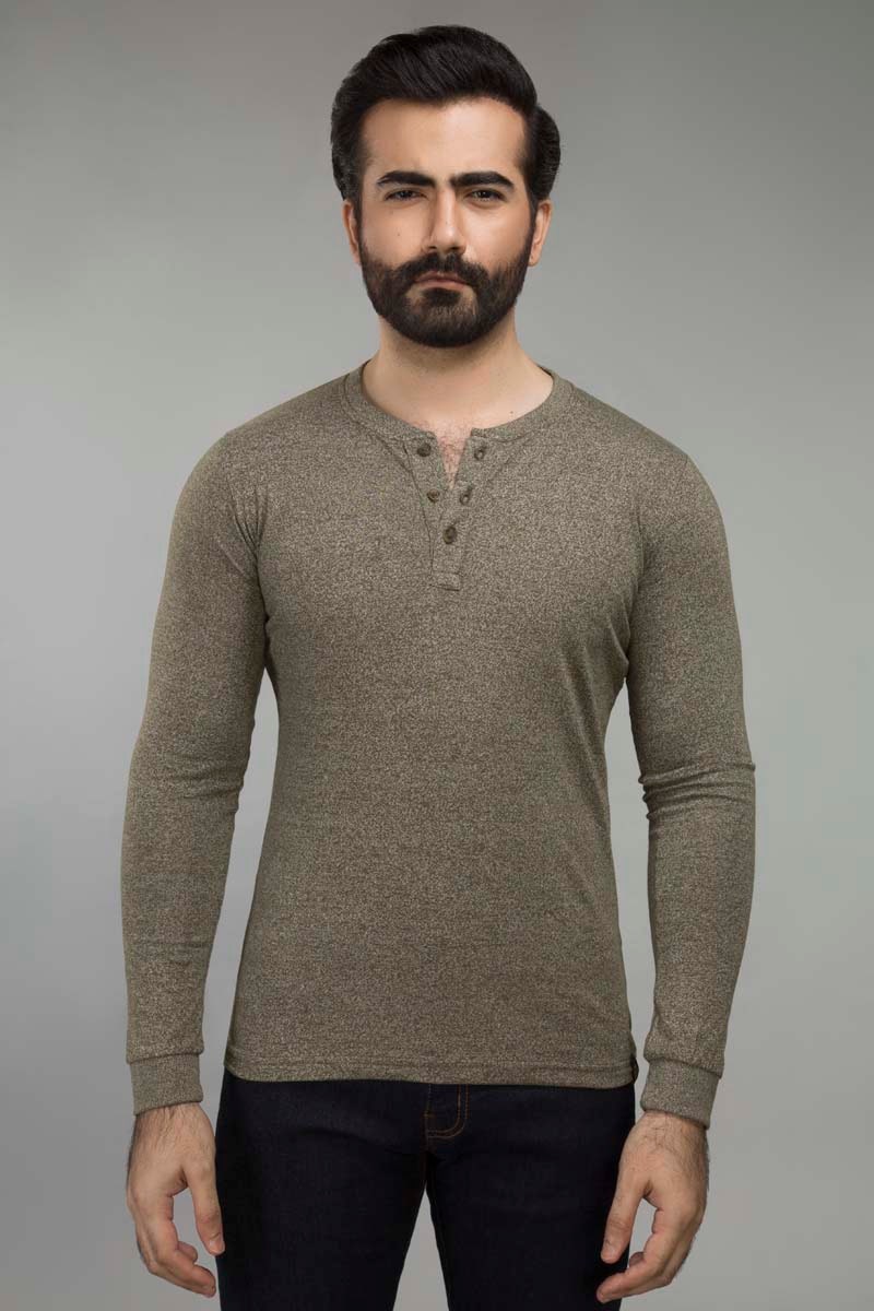 Olive Henley T-Shirt HEN-SIG-D13