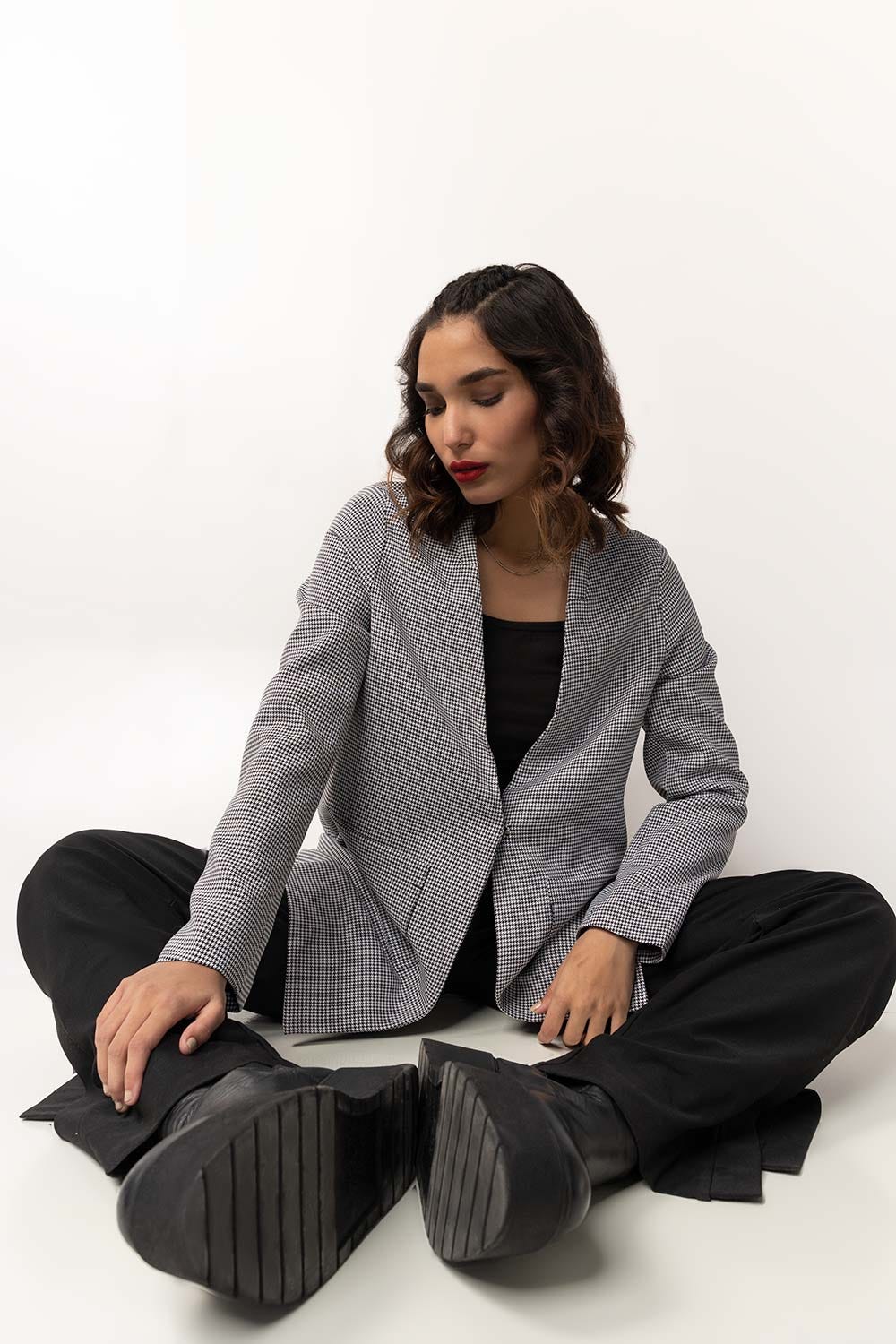 Houndstooth Coat 224-210-002