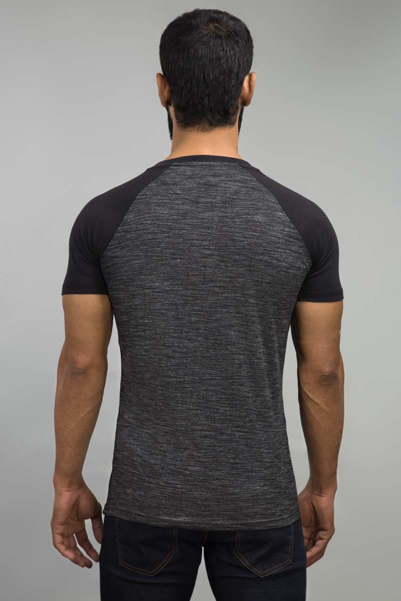 Black Basic Henley Tee HS-HEN-SIG-D04-01