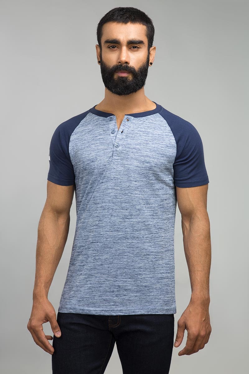 Navy Basic Henley Tee HS-HEN-SIG-D04-02